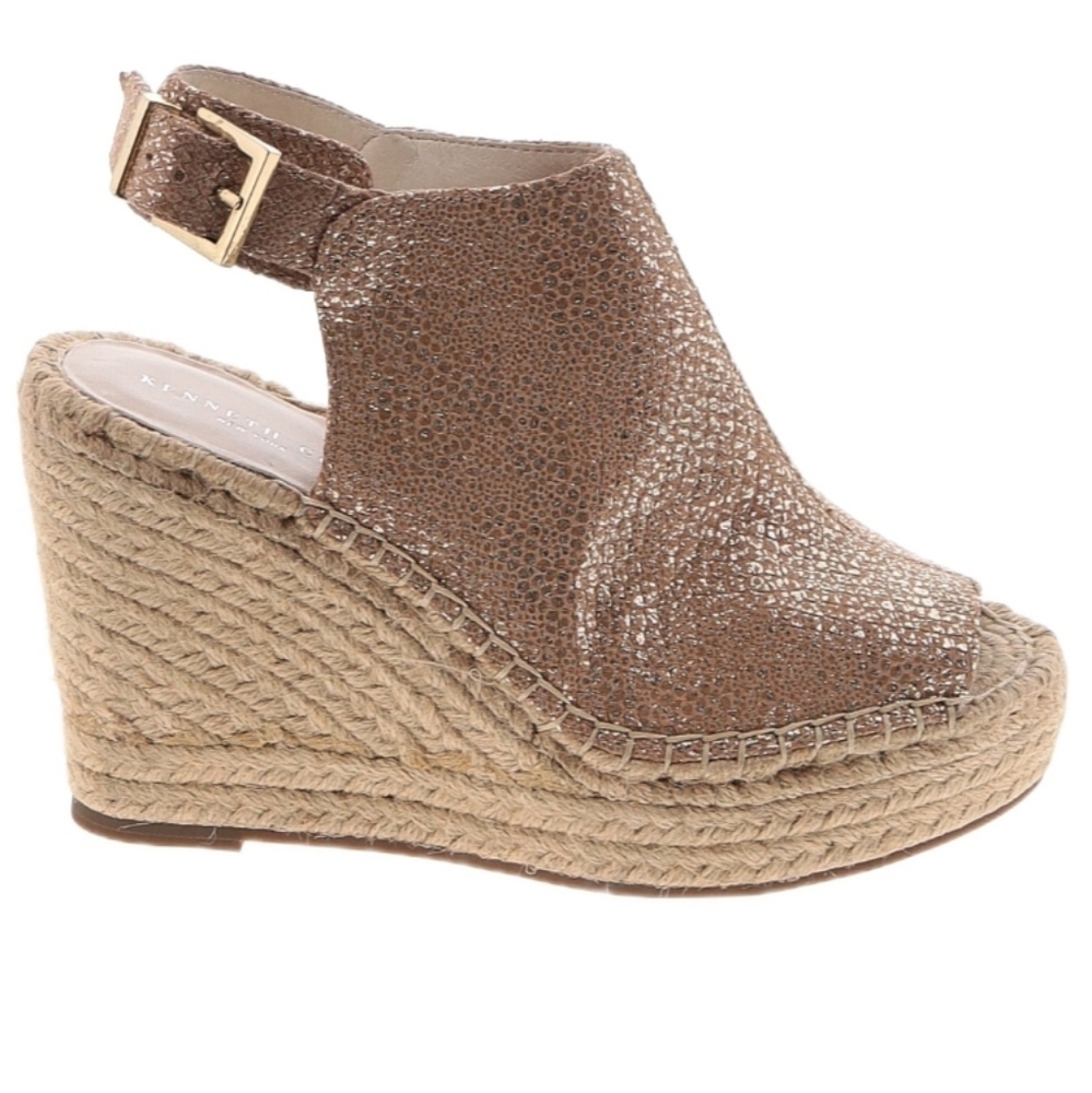 NEW Kenneth Cole Espadrille Wedge Sandals Shoes Odette Style in Shimmer …
